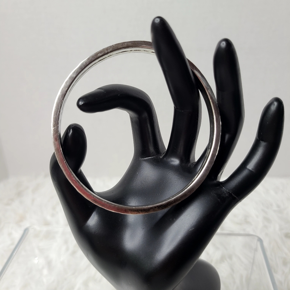 Vintage American Native  Navajo Gene Natan Sterling Silver Bangle Bracelet
